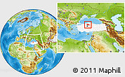 Physical Location Map of Cankiri, highlighted country, within the entire country