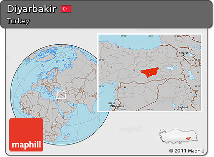 Gray Location Map of Diyarbakir