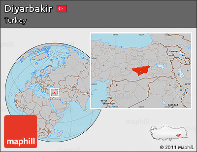 Gray Location Map of Diyarbakir