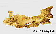 Physical 3D Map of Elazig, single color outside