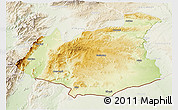 Physical 3D Map of Gaziantep, lighten