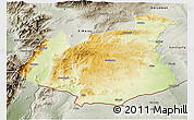 Physical 3D Map of Gaziantep, semi-desaturated