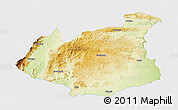 Physical 3D Map of Gaziantep, single color outside