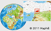 Physical Location Map of Gaziantep, highlighted country