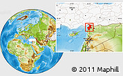 Physical Location Map of Hatay, highlighted country