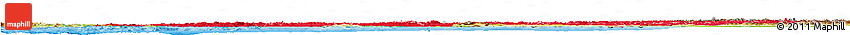Flag Horizon Map of Turkey, physical outside, flag rotated