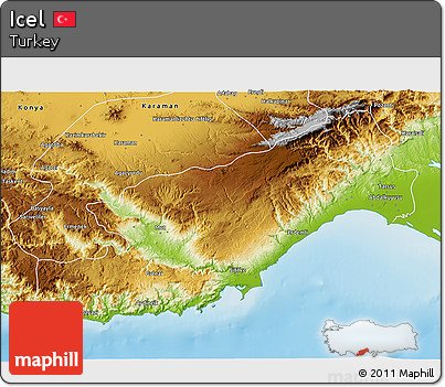 Physical 3D Map of Icel