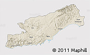 Shaded Relief 3D Map of Icel, cropped outside