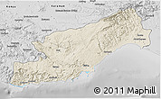 Shaded Relief 3D Map of Icel, desaturated