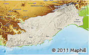 Shaded Relief 3D Map of Icel, physical outside