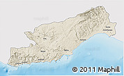 Shaded Relief 3D Map of Icel, single color outside