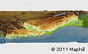 Physical Panoramic Map of Icel, darken