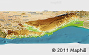 Physical Panoramic Map of Icel, satellite outside