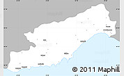 Gray Simple Map of Icel, single color outside