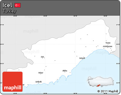 Silver Style Simple Map of Icel, single color outside