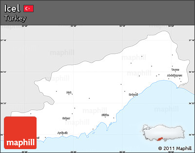 Silver Style Simple Map of Icel, single color outside
