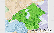 Political 3D Map of Isparta, lighten