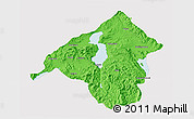 Political 3D Map of Isparta, single color outside