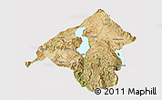 Satellite 3D Map of Isparta, cropped outside