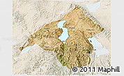 Satellite 3D Map of Isparta, lighten