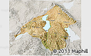 Satellite 3D Map of Isparta, lighten, semi-desaturated