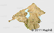Satellite 3D Map of Isparta, single color outside