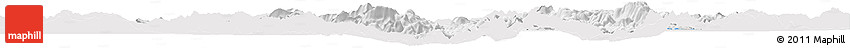 Silver Style Horizon Map of Isparta, single color outside