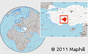 Gray Location Map of Isparta, highlighted country