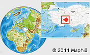 Physical Location Map of Isparta, highlighted country