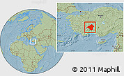 Savanna Style Location Map of Isparta, hill shading