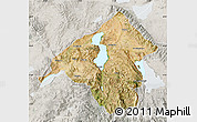 Satellite Map of Isparta, lighten, semi-desaturated