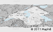 Gray Panoramic Map of Isparta