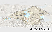 Shaded Relief Panoramic Map of Isparta, lighten