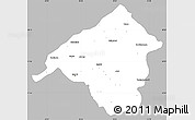 Gray Simple Map of Isparta, single color outside