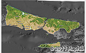 Satellite 3D Map of Istanbul, darken, desaturated