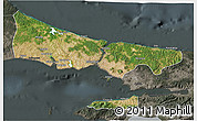 Satellite 3D Map of Istanbul, darken, semi-desaturated