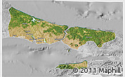 Satellite 3D Map of Istanbul, lighten, desaturated