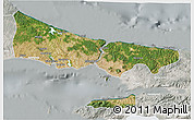 Satellite 3D Map of Istanbul, lighten, semi-desaturated
