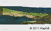 Satellite Panoramic Map of Istanbul, darken
