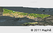 Satellite Panoramic Map of Istanbul, darken, semi-desaturated