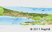 Satellite Panoramic Map of Istanbul, physical outside