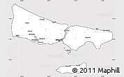 Silver Style Simple Map of Istanbul, cropped outside