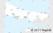 Silver Style Simple Map of Istanbul, single color outside