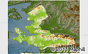 Physical 3D Map of Izmir, darken