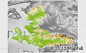 Physical 3D Map of Izmir, desaturated