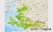Physical 3D Map of Izmir, shaded relief outside