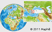 Physical Location Map of Izmir, highlighted country, within the entire country
