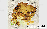 Physical 3D Map of K. Maras, shaded relief outside