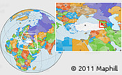 Political Location Map of Kars, highlighted country, within the entire country