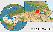 Satellite Location Map of Kars